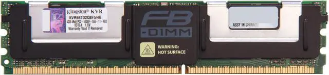 Alt view image 3 of 9 - Kingston ValueRAM 4GB ECC Fully Buffered DDR2 667 (PC2 5300) Server Memory Model KVR667D2Q8F5/4G
