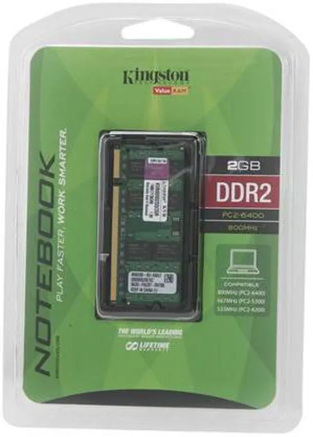 Alt view image 3 of 3 - Kingston 2GB 200-Pin DDR2 SO-DIMM DDR2 800 (PC2 6400) Laptop Memory Model KVR800D2SO/2GR