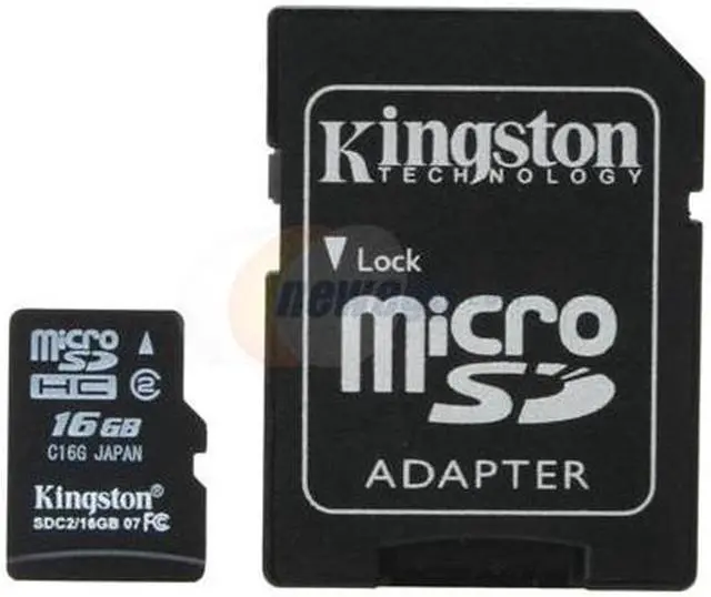 Main image of Kingston 16GB microSDHC Flash Card w/ Adapter Model SDC2/16GB