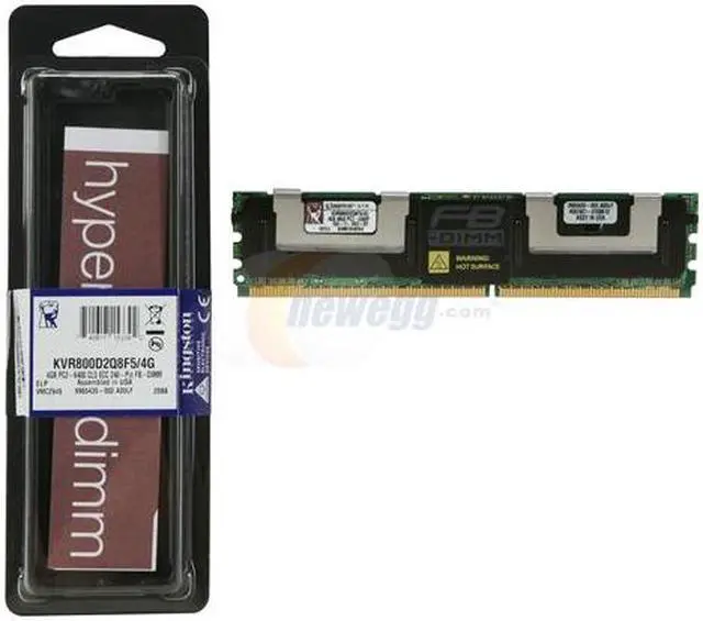 Alt view image 3 of 3 - Kingston 4GB ECC Fully Buffered DDR2 800 (PC2 6400) Server Memory Model KVR800D2Q8F5/4G