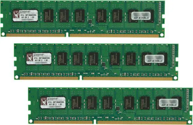 Main image of Kingston 6GB (3 x 2GB) DDR3 1066 (PC3 8500) ECC Memory For Apple Model KTA-MP1066K3/6G