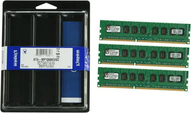 Alt view image 3 of 3 - Kingston 6GB (3 x 2GB) DDR3 1066 (PC3 8500) ECC Memory For Apple Model KTA-MP1066K3/6G
