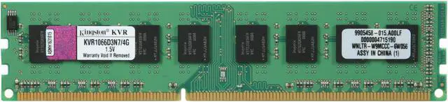 Main image of Kingston 4GB DDR3 1066 (PC3 8500) Desktop Memory Model KVR1066D3N7/4G