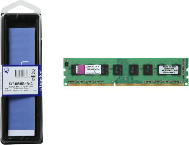 Alt view image 3 of 3 - Kingston 4GB DDR3 1066 (PC3 8500) Desktop Memory Model KVR1066D3N7/4G