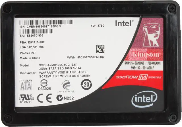 Alt view image 2 of 7 - Kingston SSDNow M Series 2.5" 160GB SATA II MLC Internal Solid State Drive (SSD) SNM125-S2/160GB
