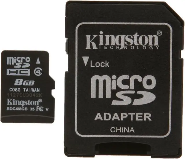 Main image of Kingston 8GB microSDHC Flash Card Model SDC4/8GBET