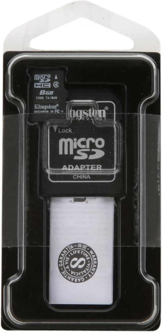 Alt view image 4 of 4 - Kingston 8GB microSDHC Flash Card Model SDC4/8GBET