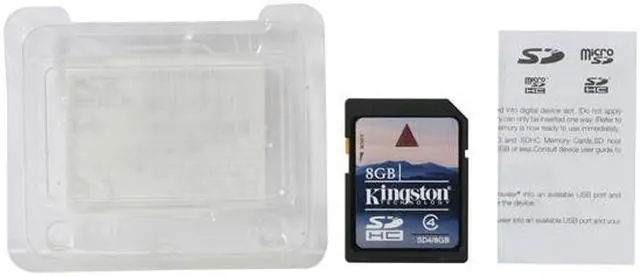 Alt view image 3 of 3 - Kingston 8GB Secure Digital High-Capacity (SDHC) Flash Card Model SD4/8GBET