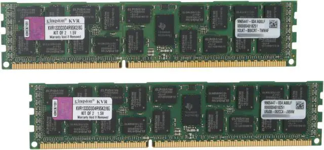 Main image of Kingston 8GB (2 x 4GB) ECC Registered DDR3 1333 Server Memory Model KVR1333D3D4R9SK2/8G