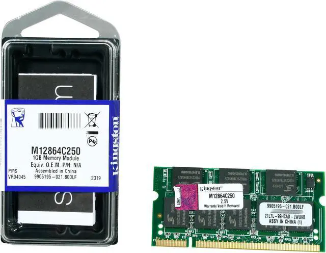 Alt view image 3 of 3 - Kingston 1GB Unbuffered DDR 333 (PC 2700) System Specific Memory Model M12864C250