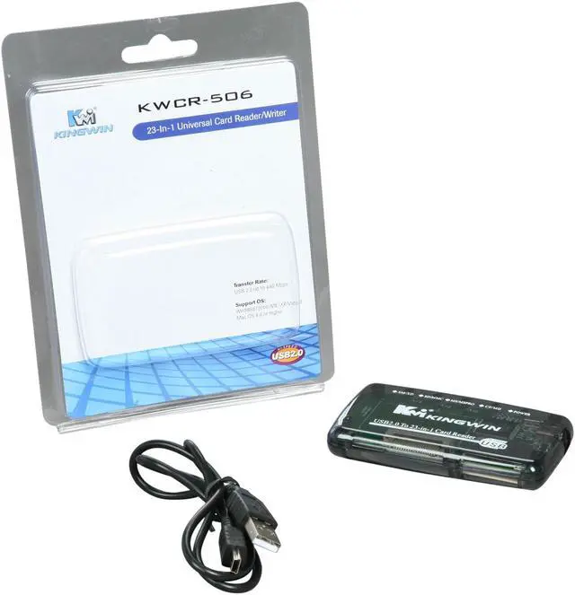 Alt view image 6 of 6 - KINGWIN KWCR-506 USB 2.0 Support CF, Micro Drive, SMC, XD, T-Flash, Mini SD, SD, SDC, SD Ultra,MMC, RS-MMC, MMC II, MS MG Pro Duo, MS MG Duo,MS Duo,MS Pro. 23-in-1 Card Reader