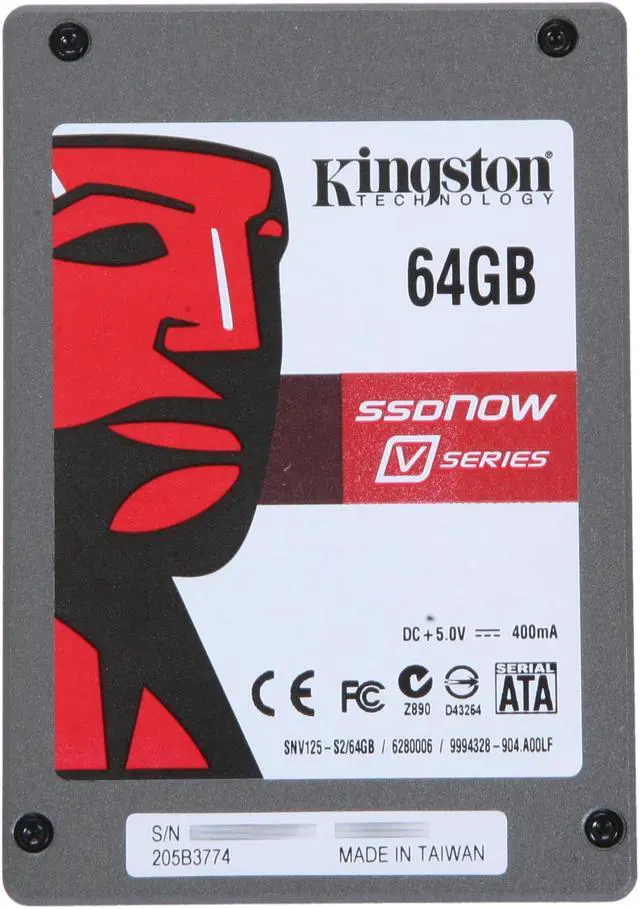 Alt view image 2 of 5 - Kingston SSDNow V-Series SNV125-S2BD/64GB 2.5" 64GB SATA II MLC Internal Solid state disk (SSD) Desktop bundled accessory kit