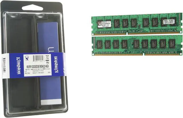 Alt view image 3 of 3 - Kingston ValueRAM 4GB (2 x 2GB) ECC Unbuffered DDR3 1333 Server Memory Model KVR1333D3E9SK2/4GI