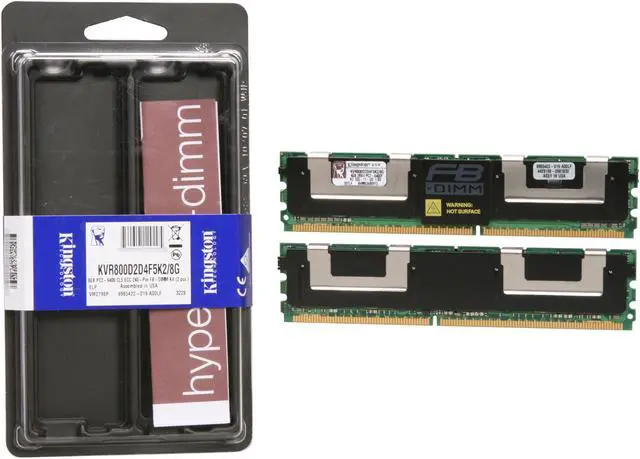 Alt view image 3 of 3 - Kingston ValueRAM 8GB (2 x 4GB) ECC Fully Buffered DDR2 800 (PC2 6400) Server Memory Model KVR800D2D4F5K2/8G