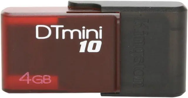 Alt view image 2 of 6 - Kingston DataTraveler Mini 10 4GB USB 2.0 Flash Drive (Red) DTM10/4GB
