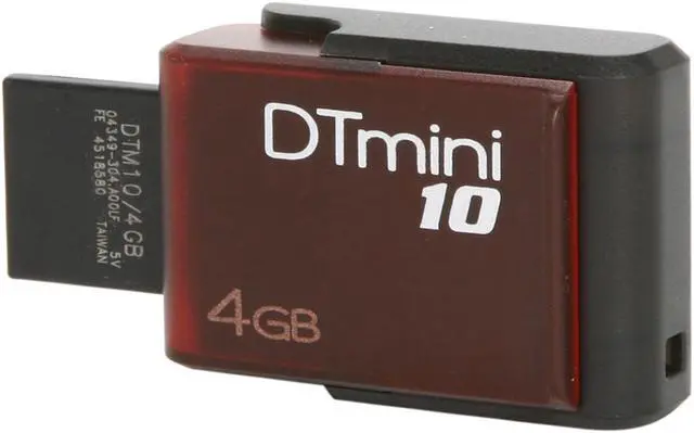 Alt view image 5 of 6 - Kingston DataTraveler Mini 10 4GB USB 2.0 Flash Drive (Red) DTM10/4GB