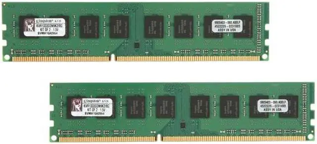 Main image of Kingston 8GB (2 x 4GB) DDR3 1333 (PC3 10600) Desktop Memory Model KVR1333D3N9K2/8G