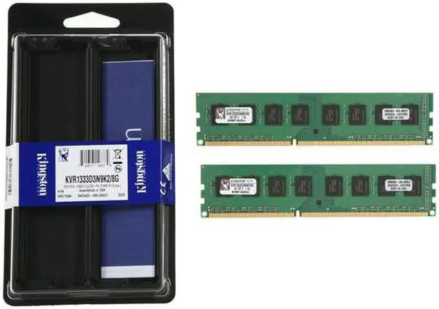 Alt view image 3 of 3 - Kingston 8GB (2 x 4GB) DDR3 1333 (PC3 10600) Desktop Memory Model KVR1333D3N9K2/8G