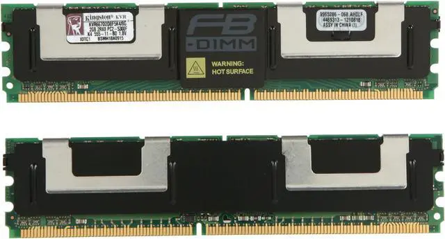 Alt view image 2 of 3 - Kingston ValueRAM 8GB (4 x 2GB) ECC Fully Buffered DDR2 667 Server Memory Model KVR667D2D8F5K4/8G