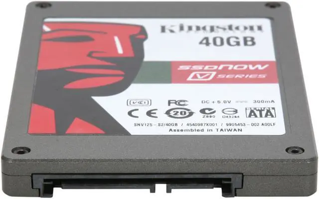 Alt view image 3 of 5 - Kingston SSDNow V Series 2.5" 40GB SATA II MLC Internal Solid State Drive (SSD) SNV125-S2/40GB