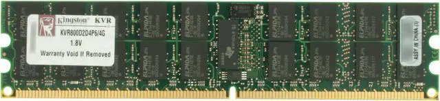 Main image of Kingston 4GB ECC Registered w/Parity DDR2 800 (PC2 6400) Server Memory Model KVR800D2D4P6/4G