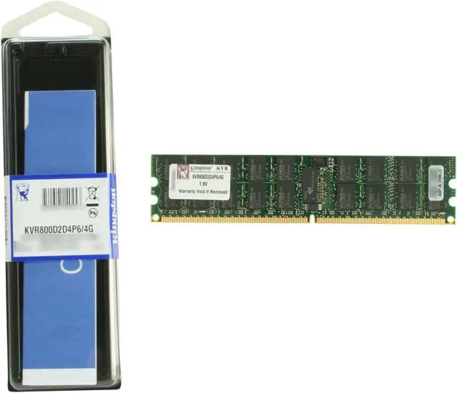 Alt view image 3 of 3 - Kingston 4GB ECC Registered w/Parity DDR2 800 (PC2 6400) Server Memory Model KVR800D2D4P6/4G