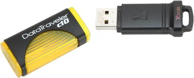 Alt view image 5 of 6 - Kingston DataTraveler c10 16GB USB 2.0 Flash Drive (Yellow) DTC10/16GB