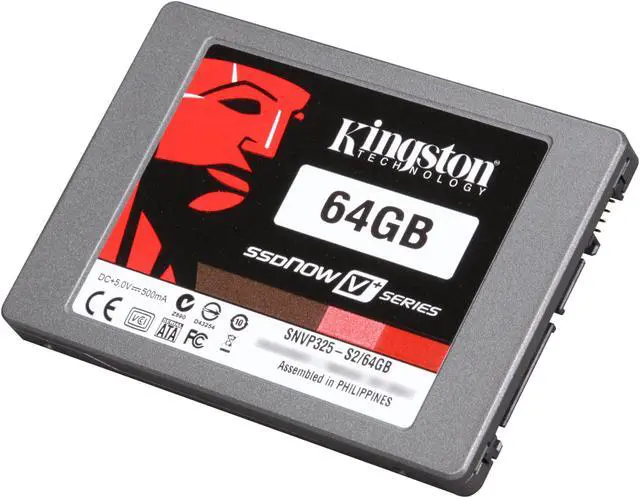 Alt view image 2 of 5 - Kingston SSDNow V+ Series 2.5" 64GB SATA II MLC Internal Solid State Drive (SSD) SNVP325-S2/64GB