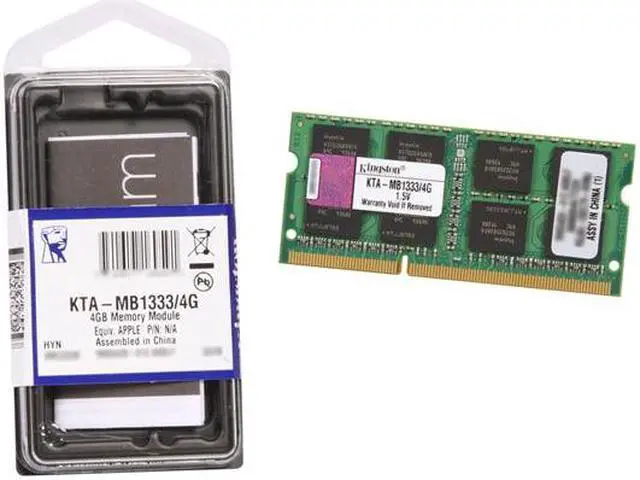 Alt view image 3 of 3 - Kingston 4GB DDR3 1333 (PC3 10600) Memory for Apple Model KTA-MB1333/4G