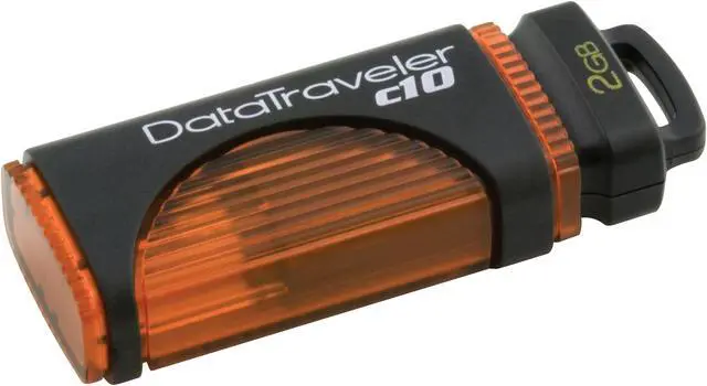 Alt view image 3 of 6 - Kingston DataTraveler c10 2GB USB 2.0 Flash Drive (Orange) DTC10/2GB