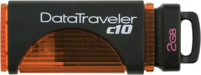 Alt view image 4 of 6 - Kingston DataTraveler c10 2GB USB 2.0 Flash Drive (Orange) DTC10/2GB
