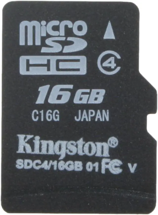 Main image of Kingston 16GB MicroSDHC Class 4 Memory Card (SDC4/16GBSP)