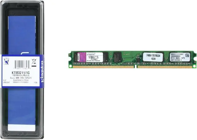 Alt view image 3 of 3 - Kingston 1GB 240-Pin DDR2 SDRAM Unbuffered DDR2 533 (PC2 4200) System Specific Memory Model KTM3211/1G