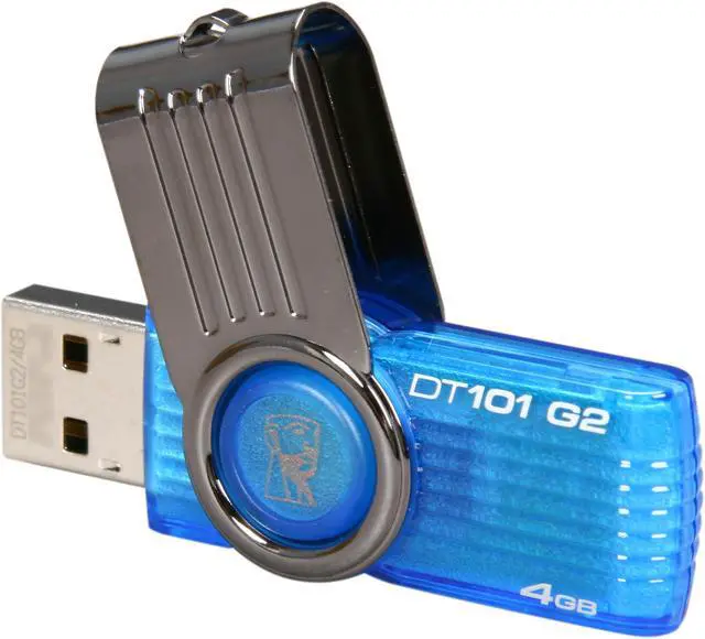 Alt view image 4 of 5 - Kingston DataTraveler 101 Gen 2 4GB USB 2.0 Flash Drive (Cyan) DT101G2/4GBZ