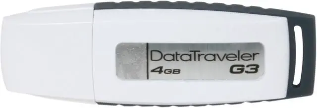 Alt view image 2 of 6 - Kingston DataTraveler G3 4GB USB 2.0 Flash Drive (White & Grey) DTIG3/4GBZ