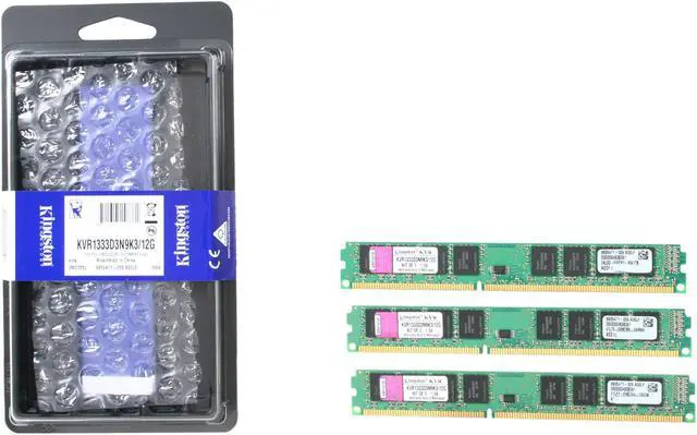 Alt view image 3 of 3 - Kingston 12GB (3 x 4GB) DDR3 1333 (PC3 10600) Desktop Memory Model KVR1333D3N9K3/12G