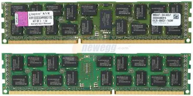 Alt view image 2 of 3 - Kingston 12GB (3 x 4GB) ECC Registered DDR3 1333 (PC3 10600) Server Memory Model KVR1333D3D4R9SK3/12G