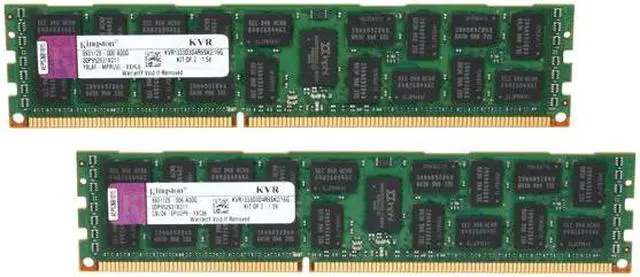 Main image of Kingston 16GB (2 x 8GB) ECC Registered DDR3 1333 (PC3 10600) Server Memory Model KVR1333D3D4R9SK2/16G