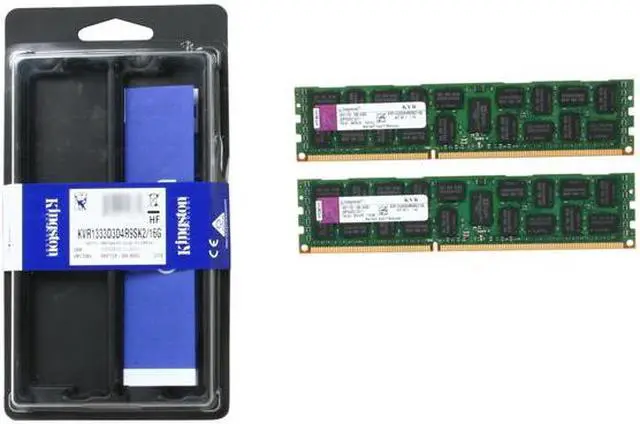 Alt view image 3 of 3 - Kingston 16GB (2 x 8GB) ECC Registered DDR3 1333 (PC3 10600) Server Memory Model KVR1333D3D4R9SK2/16G