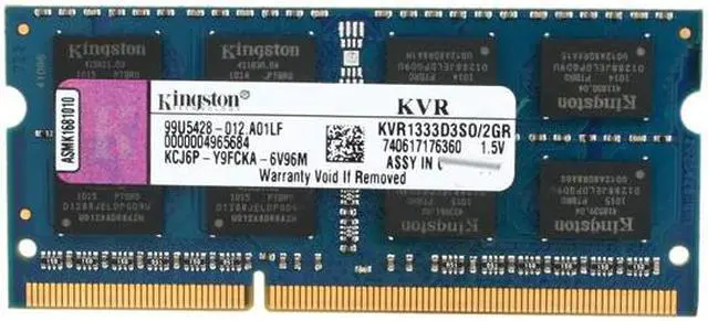 Main image of Kingston 2GB 204-Pin DDR3 SO-DIMM DDR3 1333 Laptop Memory Model KVR1333D3SO/2GR