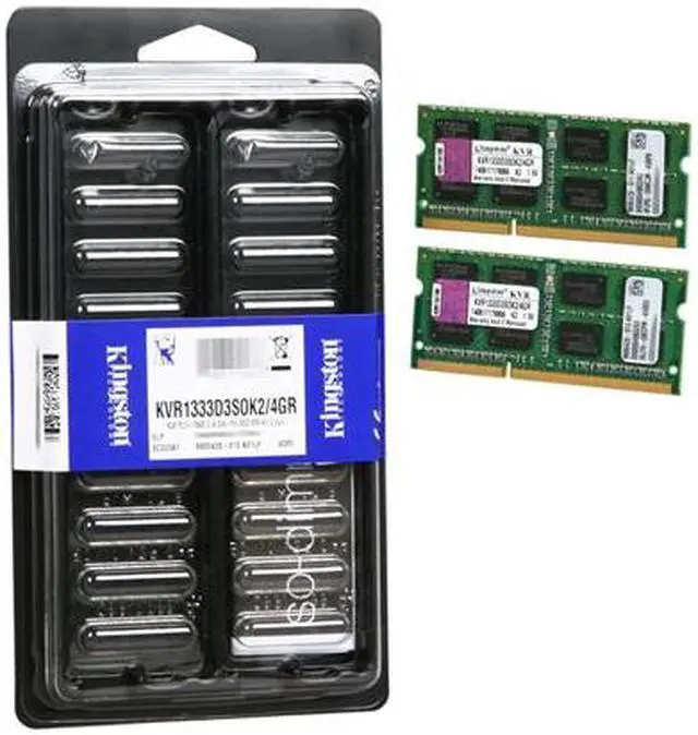 Alt view image 3 of 3 - Kingston 4GB (2 x 2GB) 204-Pin DDR3 SO-DIMM DDR3 1333 Notebook Memory Model KVR1333D3SOK2/4GR