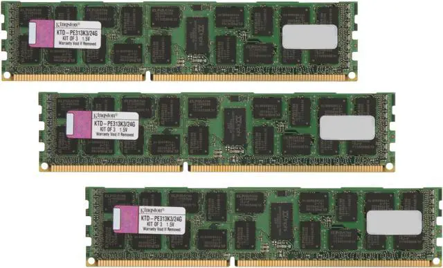 Main image of Kingston 24GB (3 x 8GB) ECC Registered DDR3 1333 (PC3 10600) System Specific Memory Model KTD-PE313K3/24G