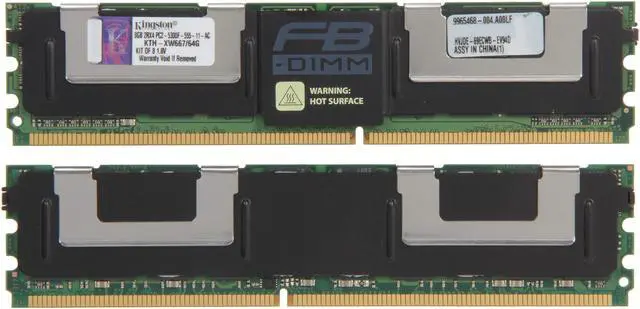 Alt view image 2 of 3 - Kingston 64GB (8 x 8GB) ECC Fully Buffered DDR2 667 (PC2 5300) System Specific Memory Model KTH-XW667/64G