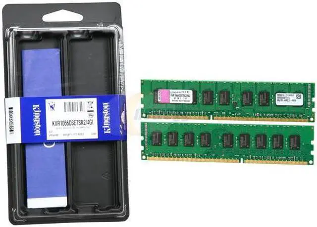 Alt view image 3 of 3 - Kingston ValueRAM 4GB (2 x 2GB) ECC Unbuffered DDR3 1066 (PC3 8500) Server Memory Model KVR1066D3E7SK2/4GI