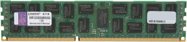 Main image of Kingston 8GB ECC Registered DDR3 1333 (PC3 10600) Server Memory Model KVR1333D3D4R9S/8GI