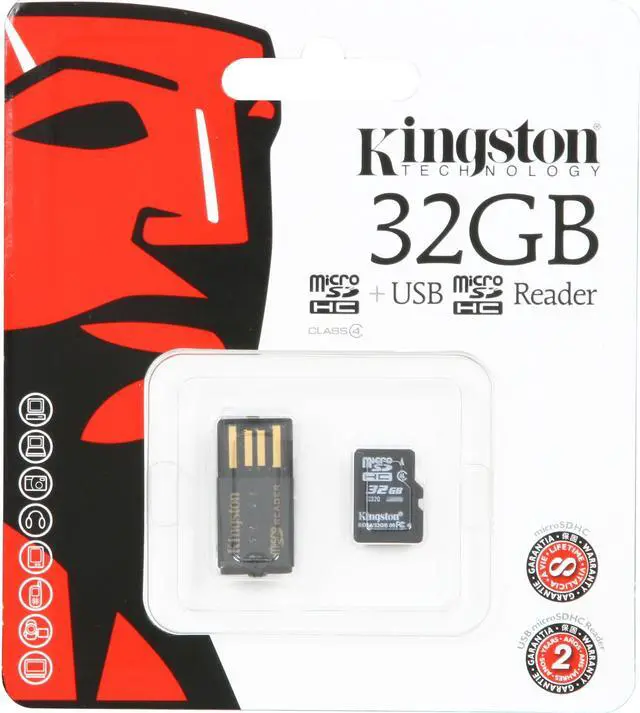 Alt view image 5 of 5 - Kingston 32GB microSDHC Flash Card with MicroSD Reader Gen 2 Model MRG2+SDC4/32GB