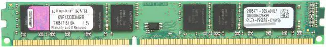 Main image of Kingston 4GB DDR3 1333 (PC3 10600) Desktop Memory Model KVR1333D3/4GR