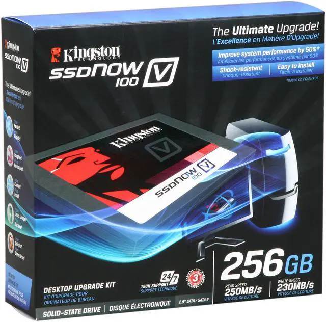 Main image of Kingston SSDNow V100 2.5" 256GB SATA II Internal / External Solid State Drive (SSD) SV100S2D/256GZ