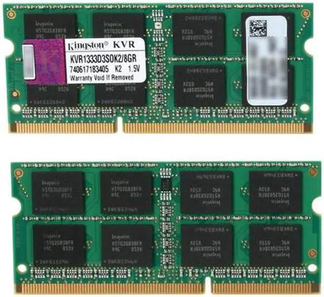 Alt view image 2 of 3 - Kingston 8GB (2 x 4GB) 204-Pin DDR3 SO-DIMM DDR3 1333 Laptop Memory Model KVR1333D3SOK2/8GR