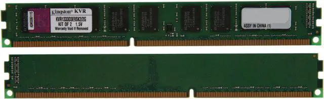 Alt view image 2 of 3 - Kingston 2GB (2 x 1GB) ECC Unbuffered DDR3 1333 Server Memory Model KVR1333D3E9SK2/2G